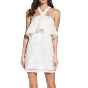 NWT Foxiedox White Eyelet Halter Lined Dress Size XSmall